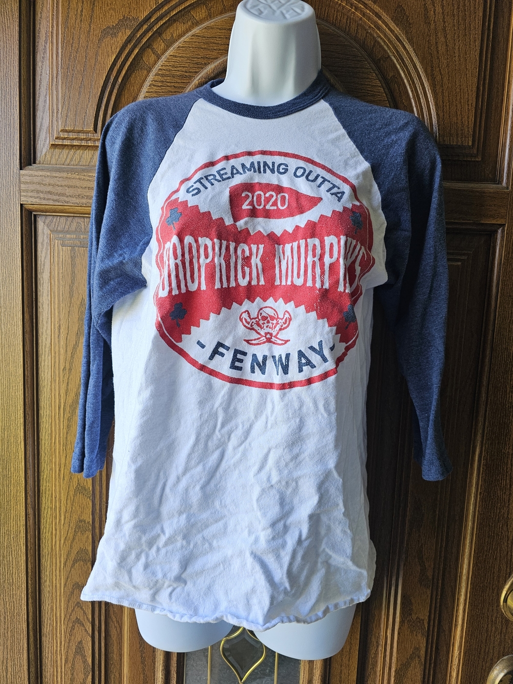 Dropkick Murphys 2020 Fenway Raglan Tee - White & Navy